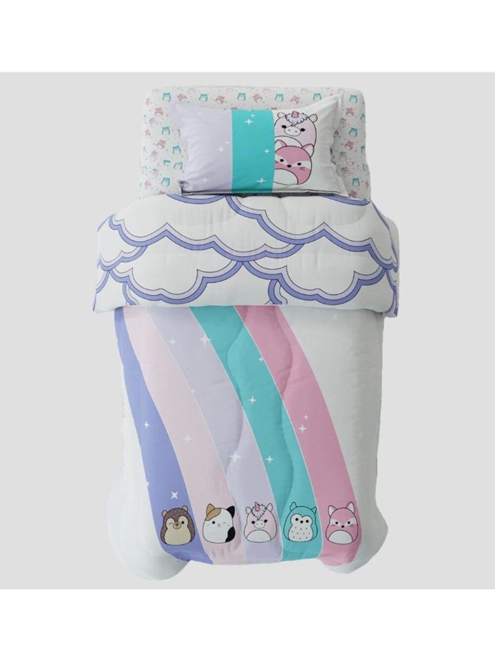 Original Squishmallows 2-Piece Twin Comforter Bed Set Morning Bird Pink Blue Cot - Picture 3 of 5